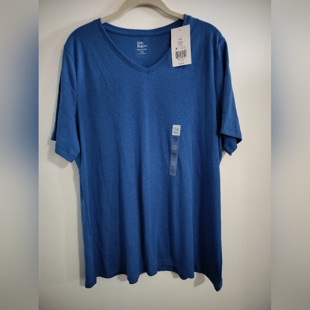 NWT Kim Roger's Women's V Neck Perfectly Soft Tee XXL